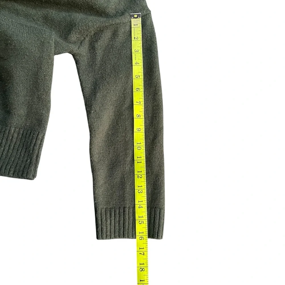 Oak + Fort Forest Green Mid-Length Button Up Cardigan Sweater (S) - Picture 11 of 14